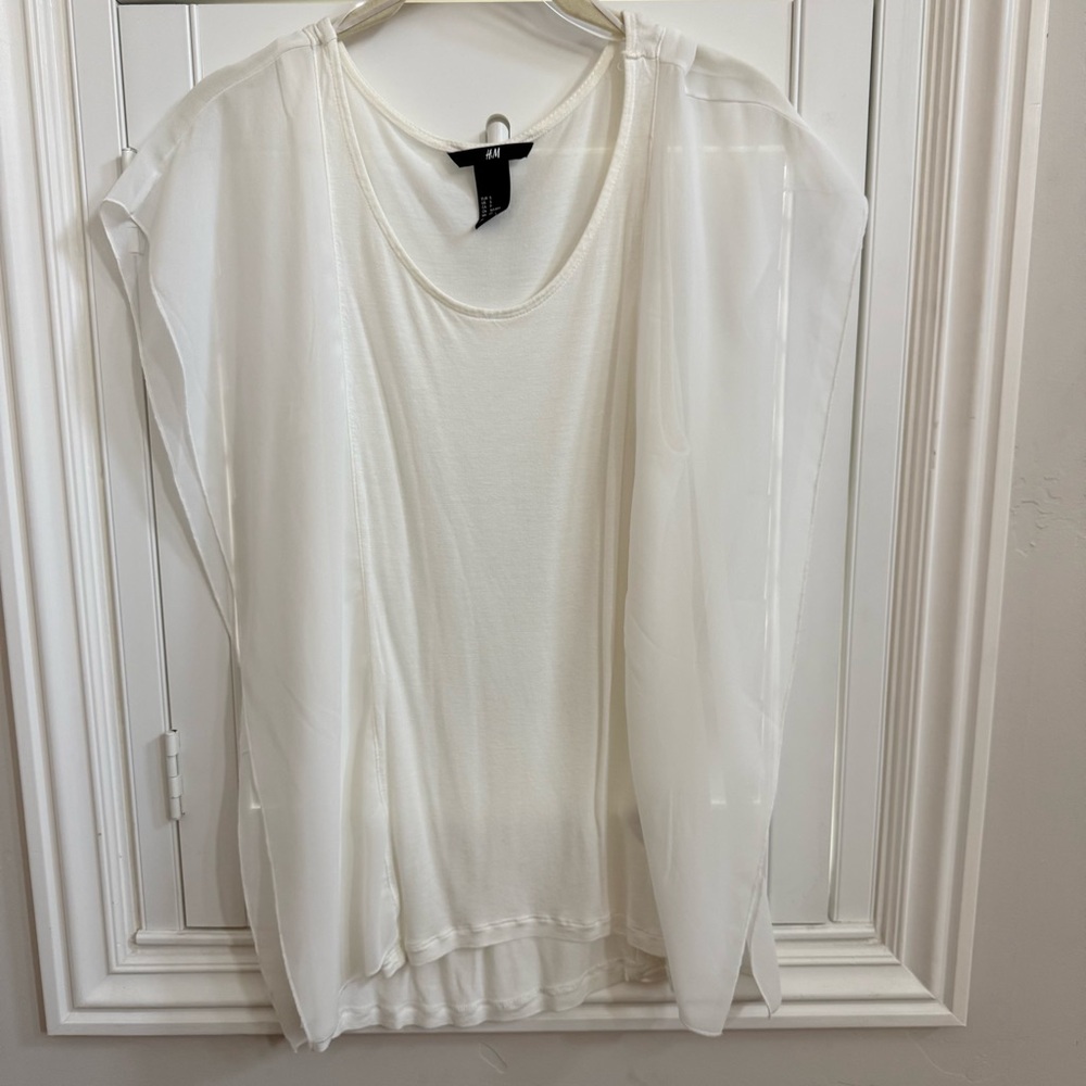 3/$10 🛒🛍️ H&M Women's Chiffon White Blouse Top - Size Small